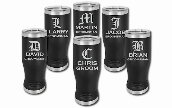 Personalized Set of 6 Groomsmen Gift Custom Tumblers Best Man Proposal  Bachelor Party 20oz Tumbler Engraved Bulk Groomsmen Gift for Men