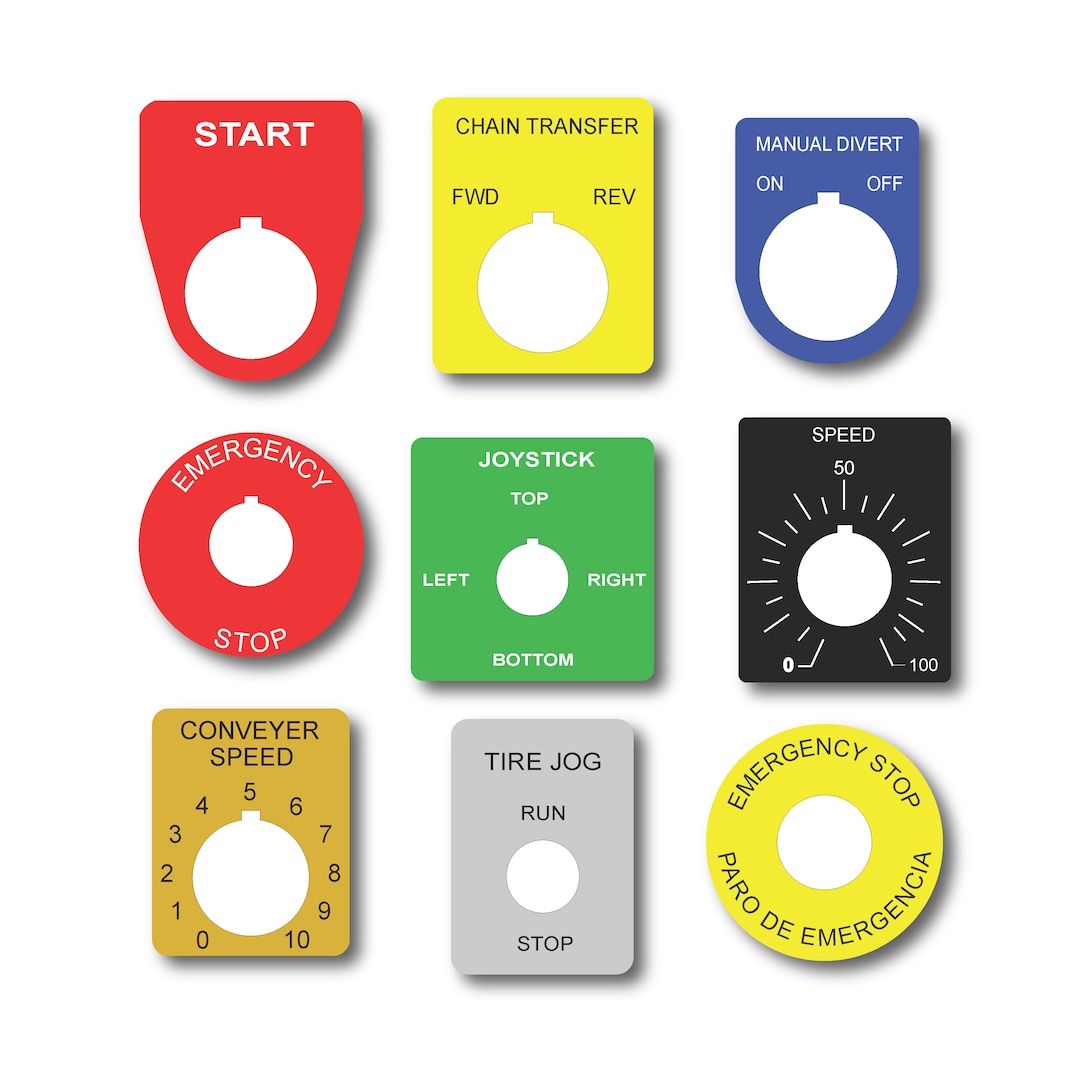 Engraved Industrial Tags, Engraved Legend Plates, Push Button Tags ...