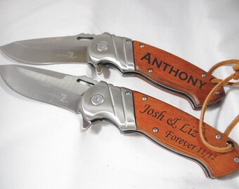 Cuchillo para padrinos de boda, regalo para el novio, regalo para padrinos de boda, navaja de bolsillo, regalo para el padrino de boda, navaja plegable, cuchillo, regalo personalizado para el novio, cuchillo grabado