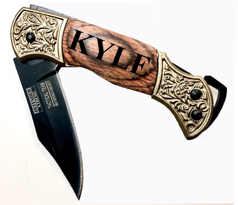 Groomsmen Gifts Set of 8 Golden Handle Engraved Knives Etsy