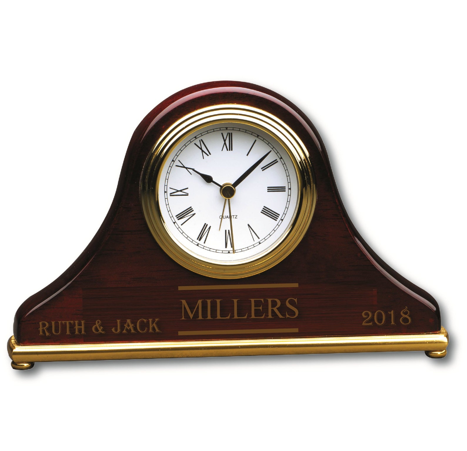 Personalized Desk Clock Housewarming Gift Rosewood Finish Etsy