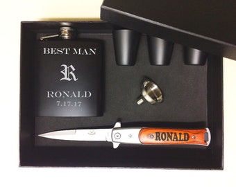 Groomsmen Gift, Man Gift, Groomsmen Gift Set, Personalized Knife, Groomsman Gift Box, Personalized Knives Set, Engraved Gift, Best man Gift