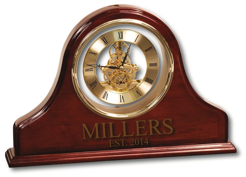 Personalized Desk Clock Housewarming Gift Wedding Gifts Etsy