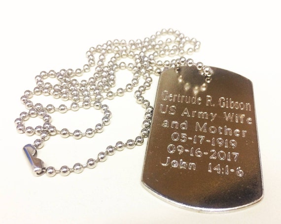 Custom Engraved Set of Personalized Military Issue Stainless