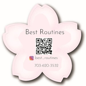 Flower Business Cards with QR Code, Flower Shaped Business Cards, Die cut custom shaped Business Cards, Pink Business cards, Unique Cards