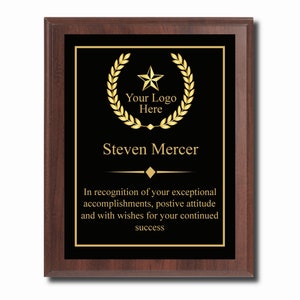 Personalized Custom Engraved Plaque Award, Achievement Award, Sports, Retirement, School Award, Employee Recognition, Military, Memorial |