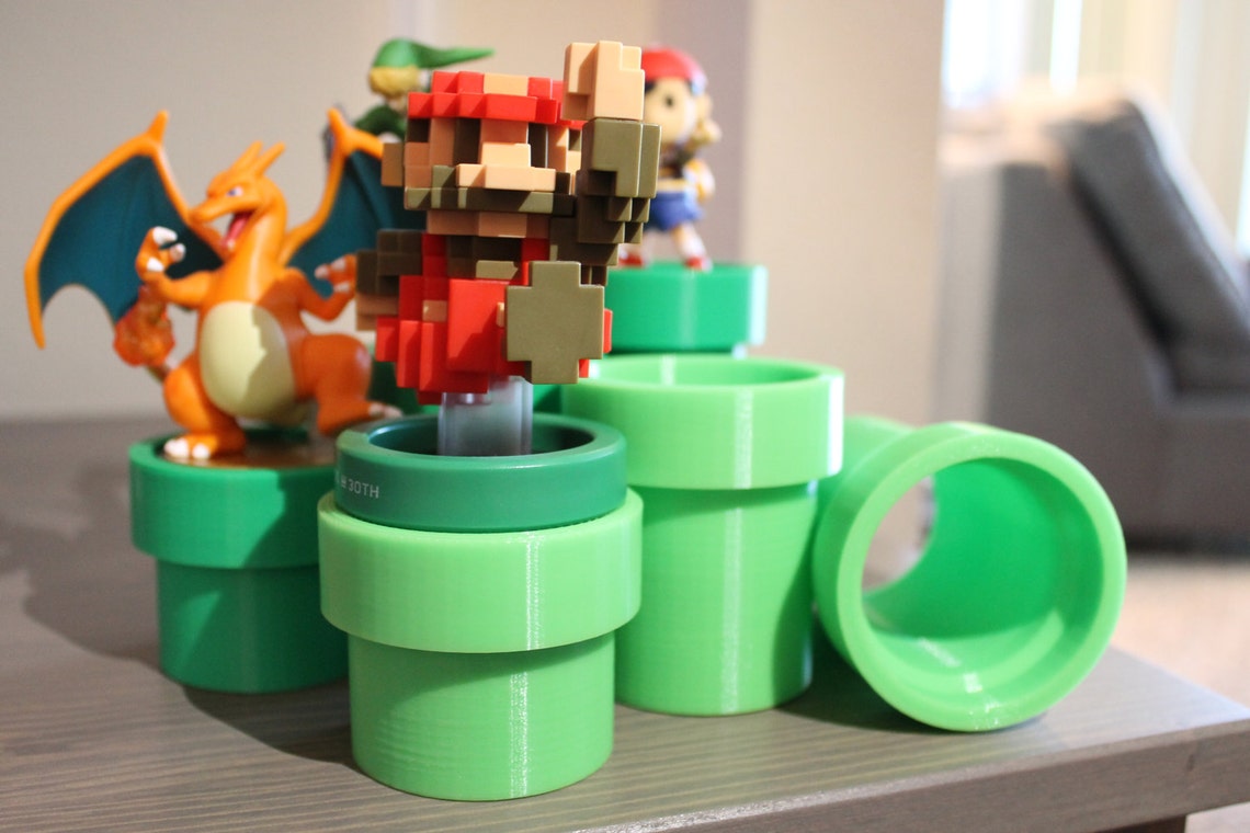 Amiibo Display Stands 3D Printed Mario Bros. Pipe Stand | Etsy