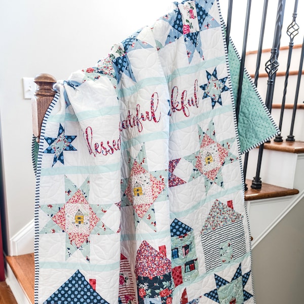 Let's Stay Home Quilt Pattern | Digital PDF Pattern