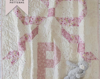 Strikken en monogrammen schoot- en babyquiltpatroon met kerst- en herfstversies | Digitaal pdf-patroon