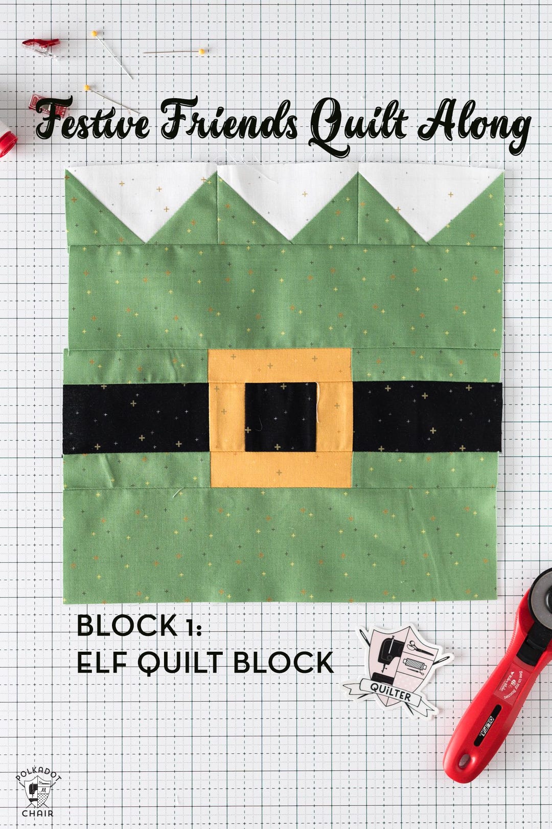 Christmas Elf Quilt Block Pattern for Festive Friends Quilt Along ...