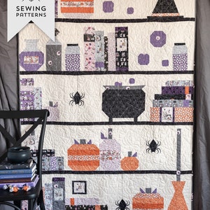 Spooky Shelfie Halloween Quilt Pattern | Digital PDF Pattern by Melissa Mortenson of Polka Dot Chair