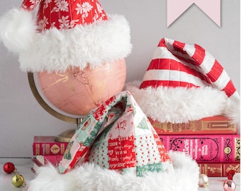The Snowbound Quilted Santa Hat Sewing Pattern | Digital PDF Pattern by Melissa Mortenson of Polka Dot Chair