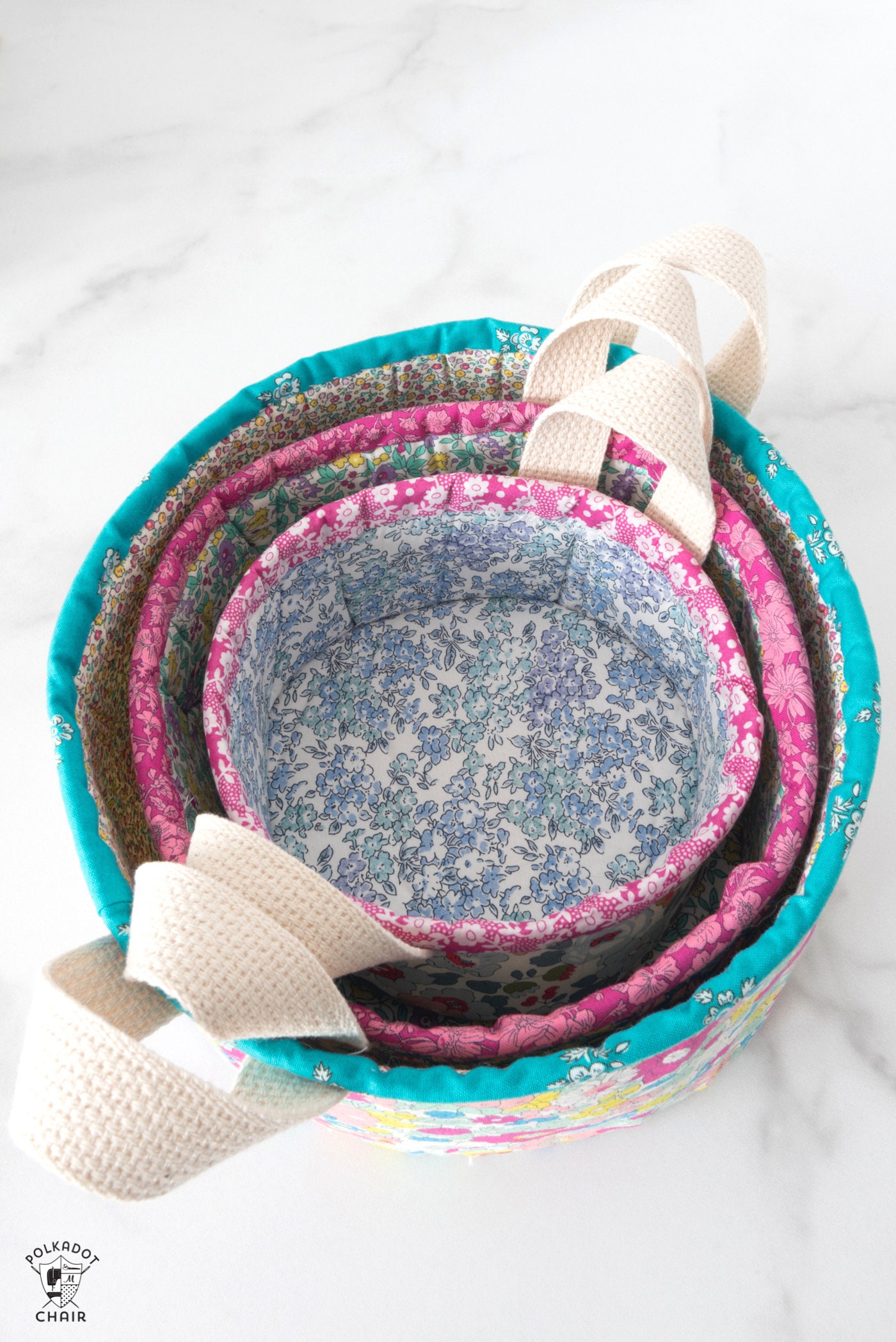 Nesting Fabric Baskets Sewing Pattern | Digital PDF by Melissa