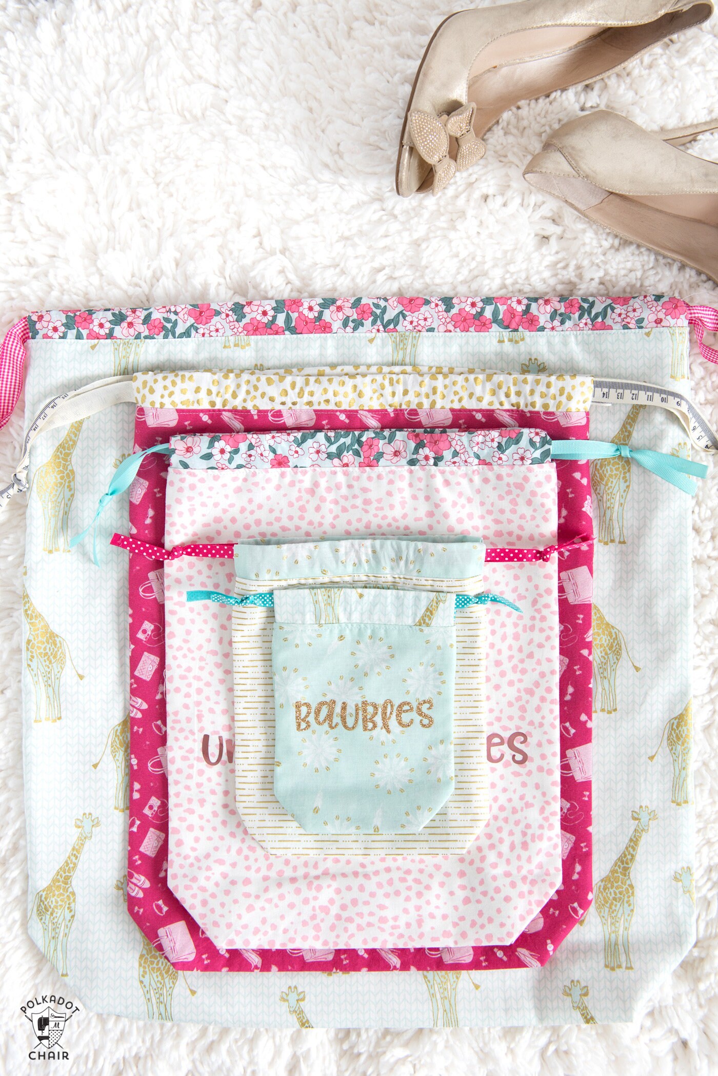 Reversible Lined Drawstring Bag in 6 Sizes | Digital PDF - Etsy