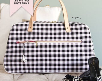 Retro Travel Bag Sewing Pattern PDF