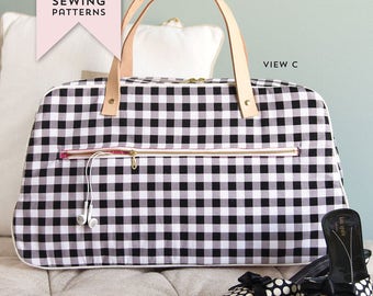 Retro Travel Bag Sewing Pattern PDF by Melissa Mortenson of Polka Dot Chair