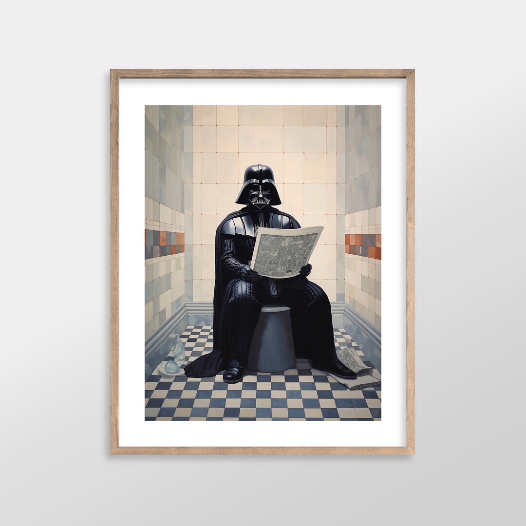 Darth Vader Star Wars Bathroom Art Prints Antique Vintage Oil Painting