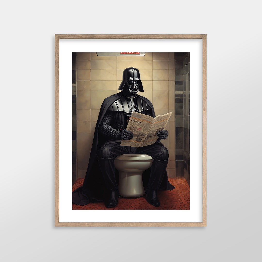 Darth Vader Star Wars Bathroom Art Prints Antique Vintage Oil Painting