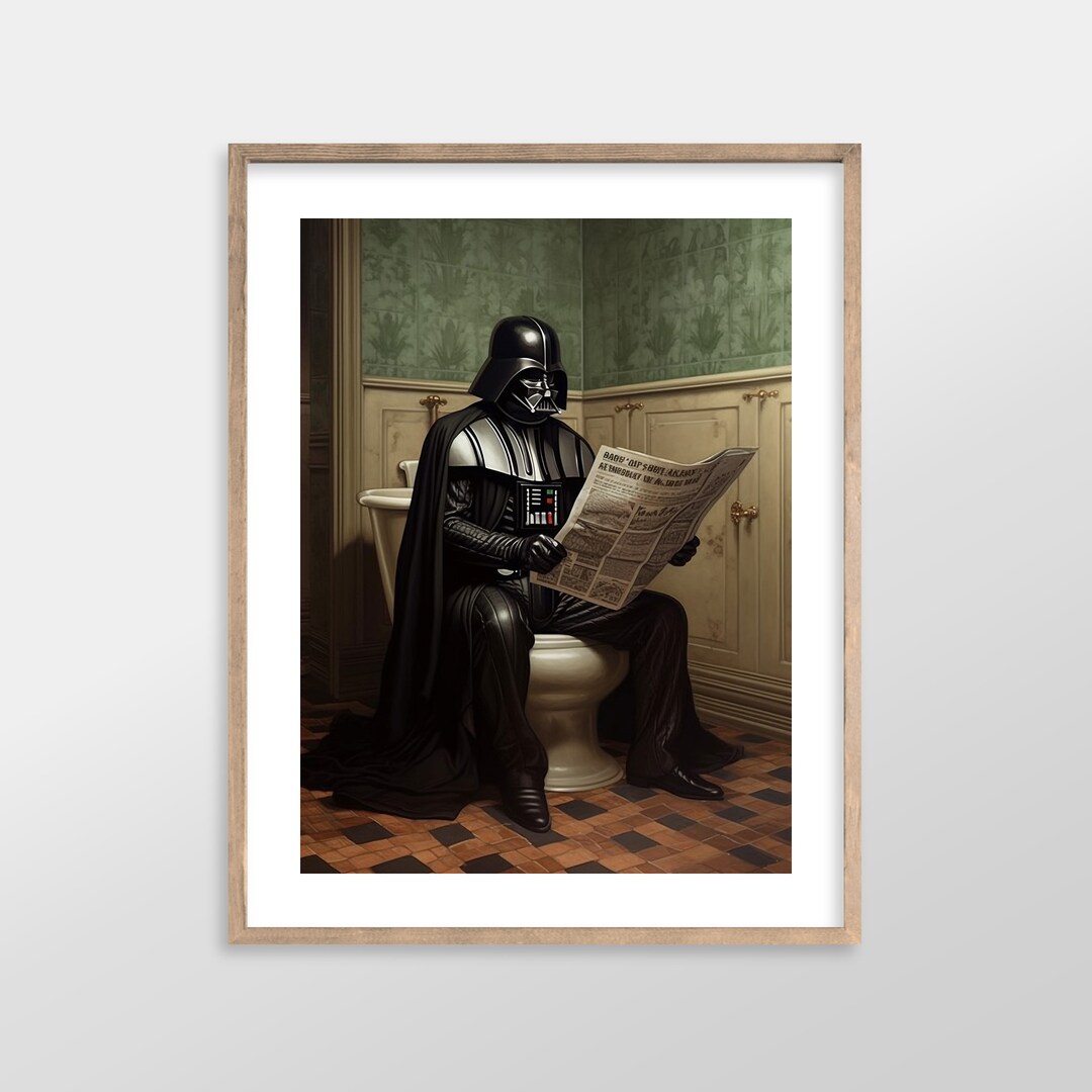 Darth Vader Star Wars Bathroom Art Prints Antique Vintage Oil Painting