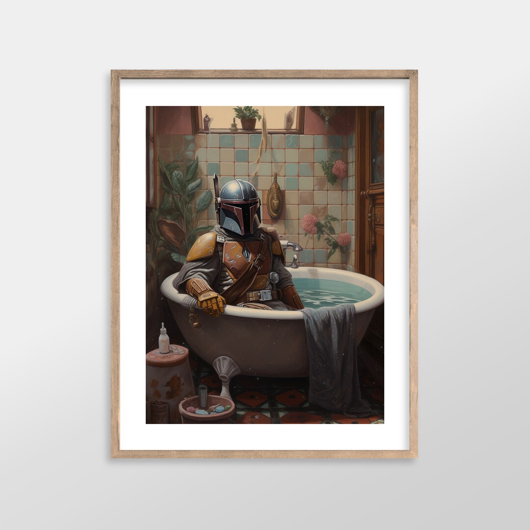 Boba Fett Star Wars Bathroom Art Prints Antique Vintage Etsy