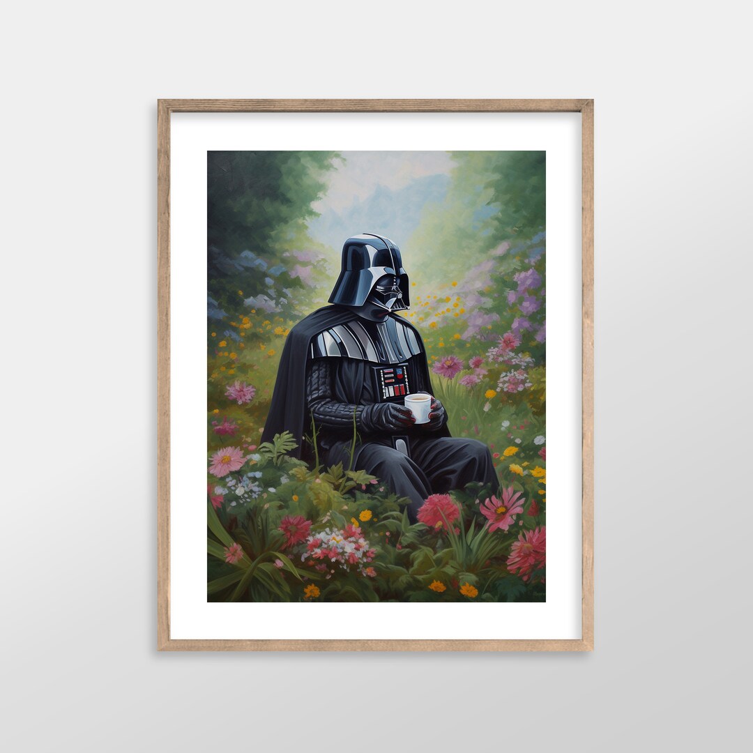 Darth Vader Star Wars Inspired Landscape Antique Vintage Oil Painting ...