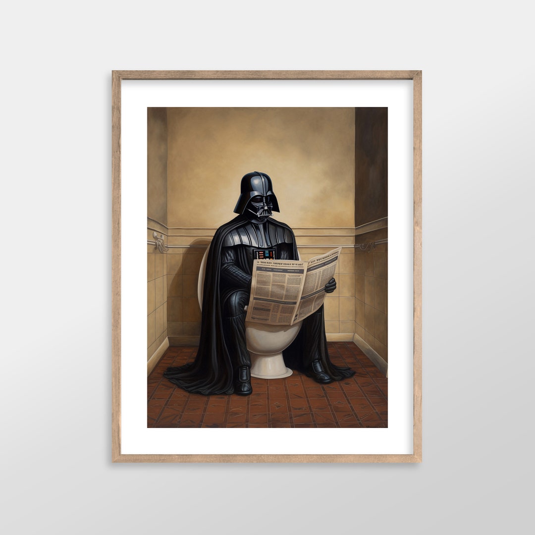 Darth Vader Star Wars Bathroom Art Prints Antique Vintage Oil Painting