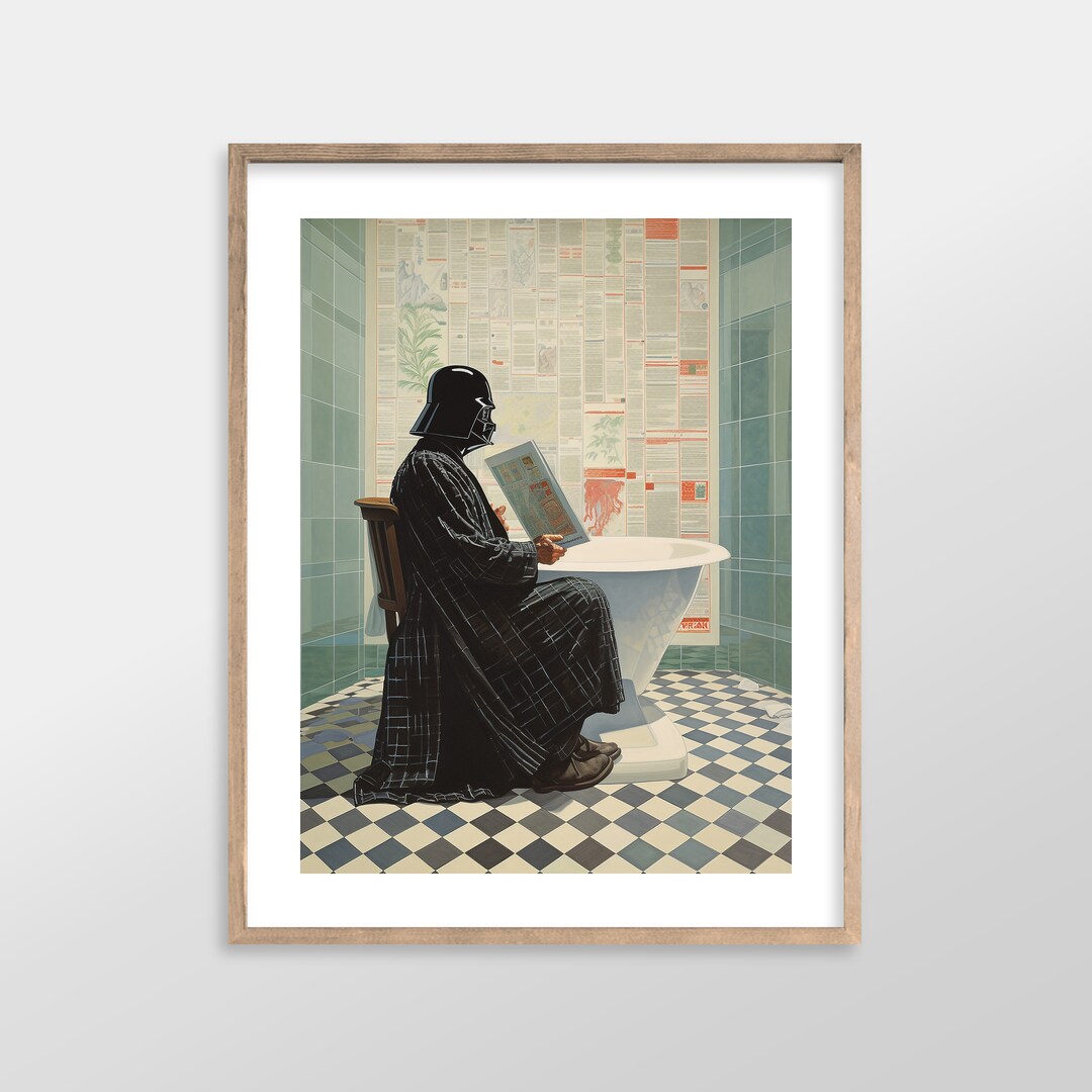Darth Vader Star Wars Bathroom Art Prints Antique Vintage Oil Painting