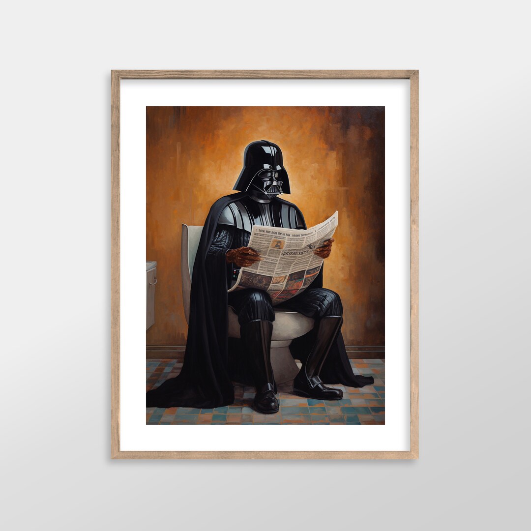 Darth Vader Star Wars Bathroom Art Prints Antique Vintage Oil Painting