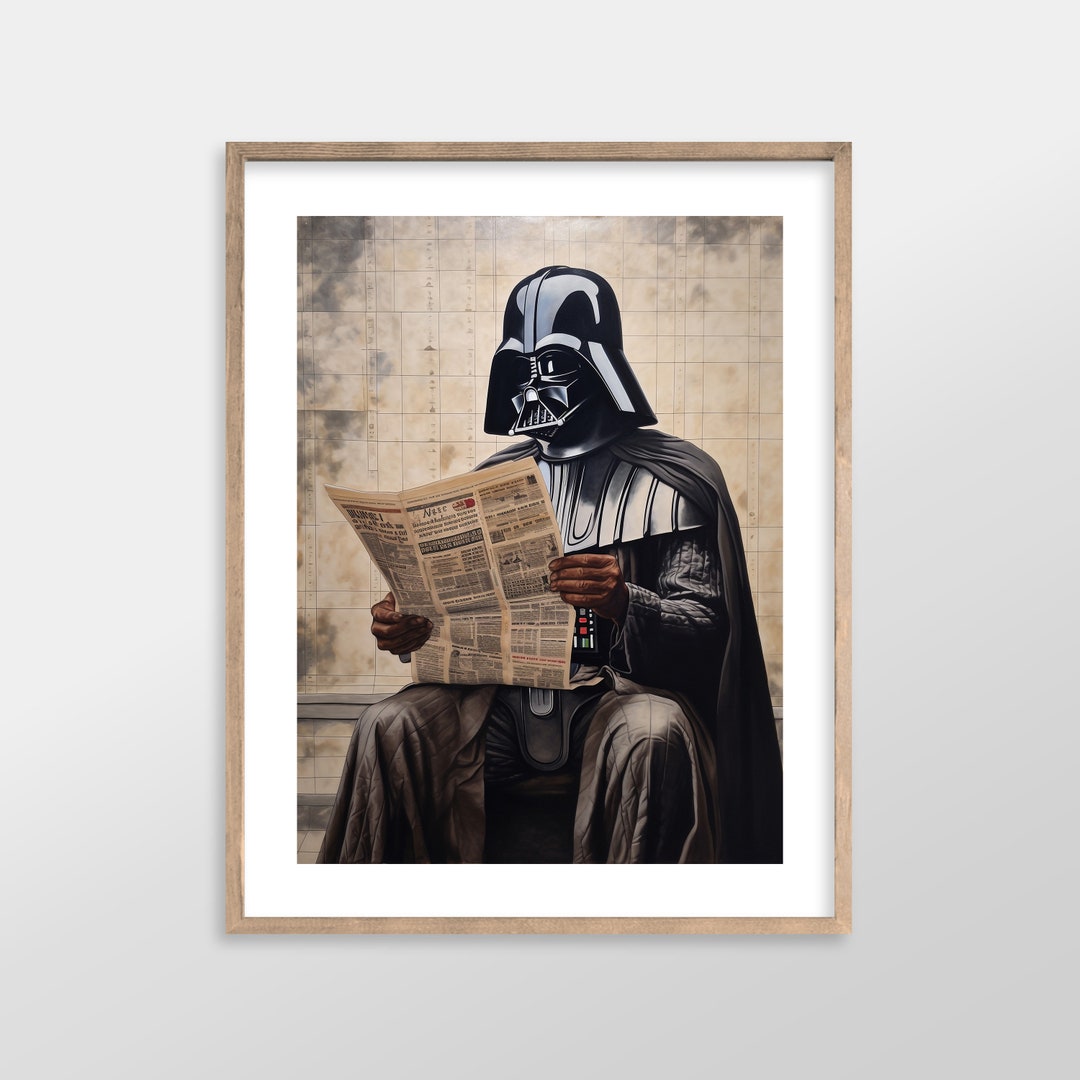 Darth Vader Star Wars Bathroom Art Prints Antique Vintage Oil Painting