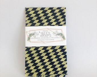 Checkered Print Beeswax Food Wraps.