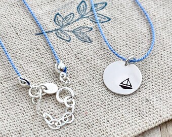 Sailboat Necklace, Silver Sailboat Necklace, Nautical Necklace, Sailing Necklace, Beach Necklace, Sailing Jewelry