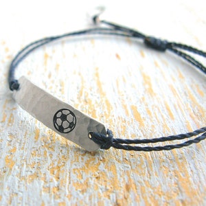 Soccer Bracelet, Soccer name bracelet, Personalized Soccer Bracelet, Soccer Team Bracelet, Soccer Coach,  Soccer Ball Bracelet