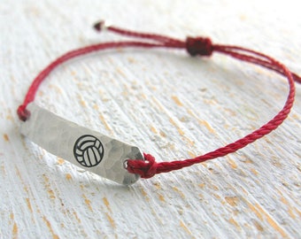 Volleyball Bracelet, Volleyball Charm Bracelet, Volleyball Team Bracelet, Volleyball Coach Gift, Volleyball Gift, String Bracelet