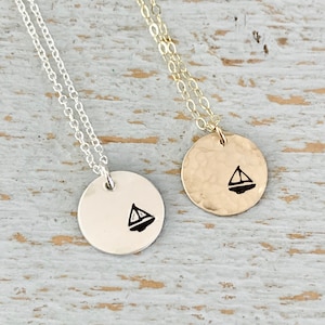 Sailboat Necklace, Silver Sailboat Necklace, Gold Sailboat Necklace, Nautical Necklace, Sailing Necklace