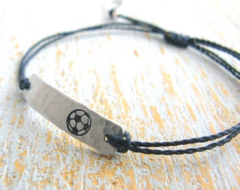 Soccer Bracelet, Soccer name bracelet, Personalized Soccer Bracelet, Soccer Team Bracelet, Soccer Coach,  Soccer Ball Bracelet