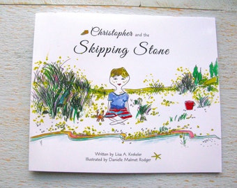 Children's Book, Christopher and the Skipping Stone, Softcover Children's Book, Life Lesson Book, Educational Story