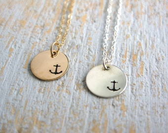 Anchor Necklace, Silver Anchor Necklace, Gold Anchor Necklace, Nautical Necklace, Beach Necklace