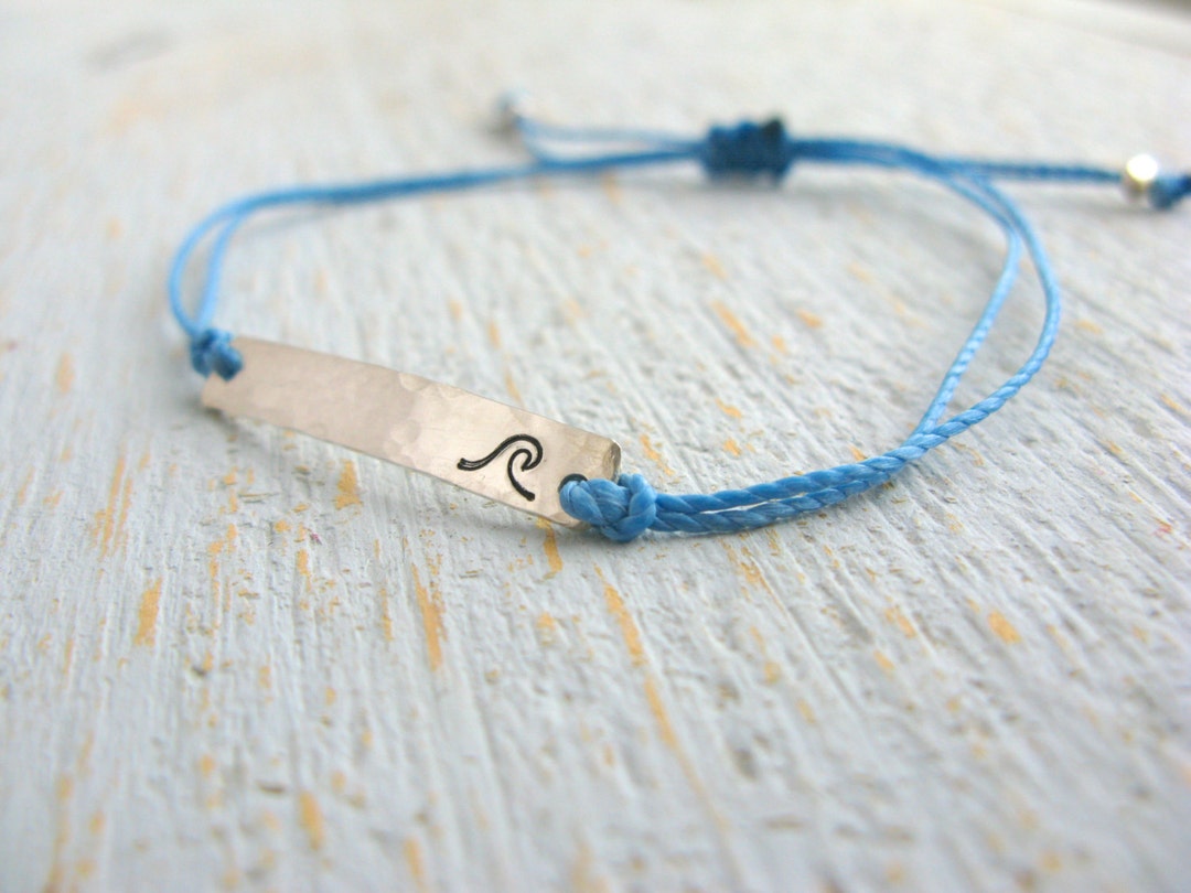 Wave Bracelet, Silver Wave Bracelet, Wave Charm Bracelet, Wave String ...