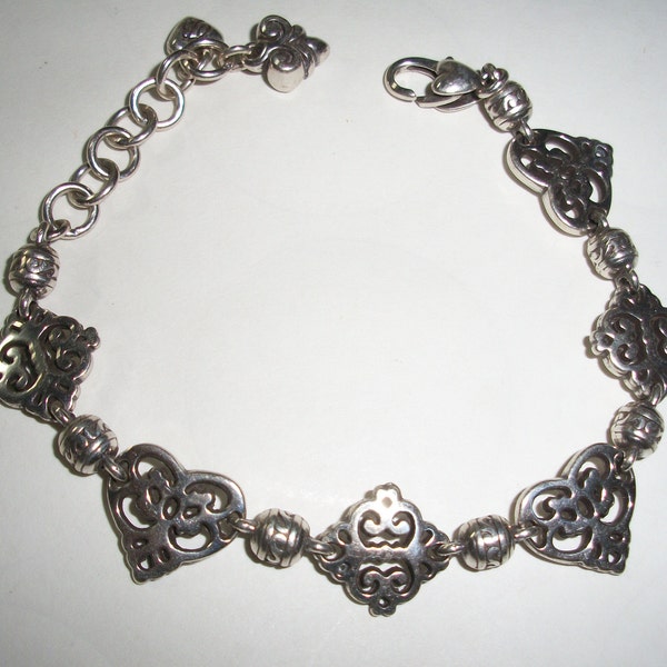 Retired Brighton Blaire Heart Charm Bracelet