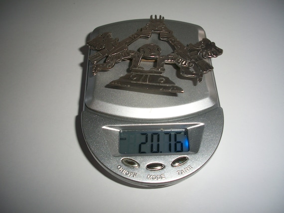 Large Solid Sterling Silver Mayan Aztec Ceremonia… - image 5