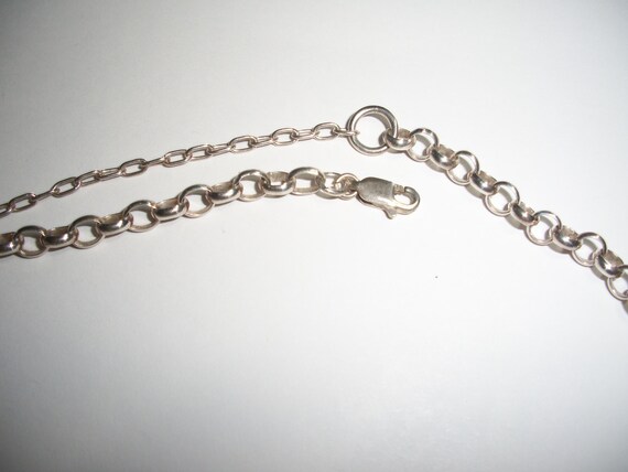 Solid 925 Silver Scalloped Bars Statement Necklace - image 3