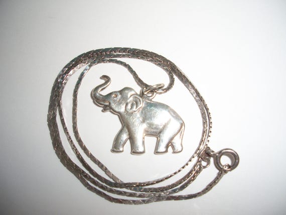 Solid Sterling Silver Elephant Pendant Necklace F… - image 5