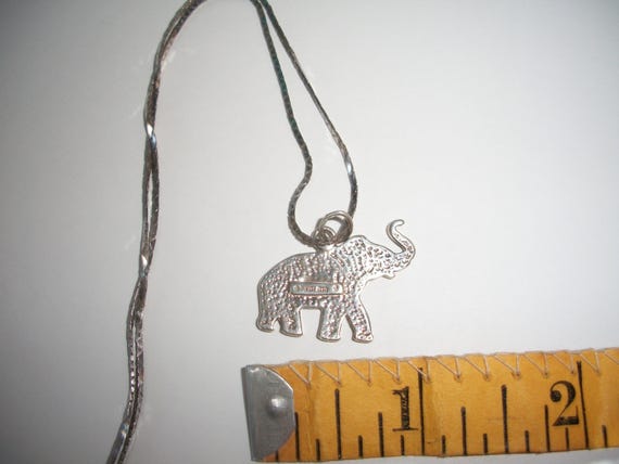Solid Sterling Silver Elephant Pendant Necklace F… - image 2