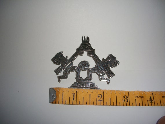 Large Solid Sterling Silver Mayan Aztec Ceremonia… - image 2