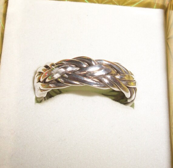Vintage braided rope sterling - Gem