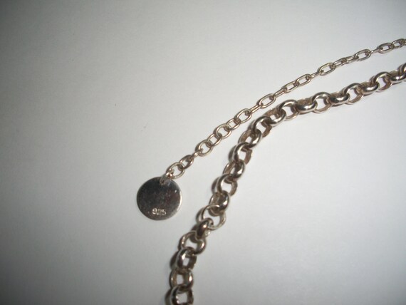 Solid 925 Silver Scalloped Bars Statement Necklace - image 4