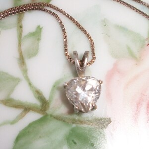 925 Italy Silver Heart Cubic Zircon Pendant Necklace