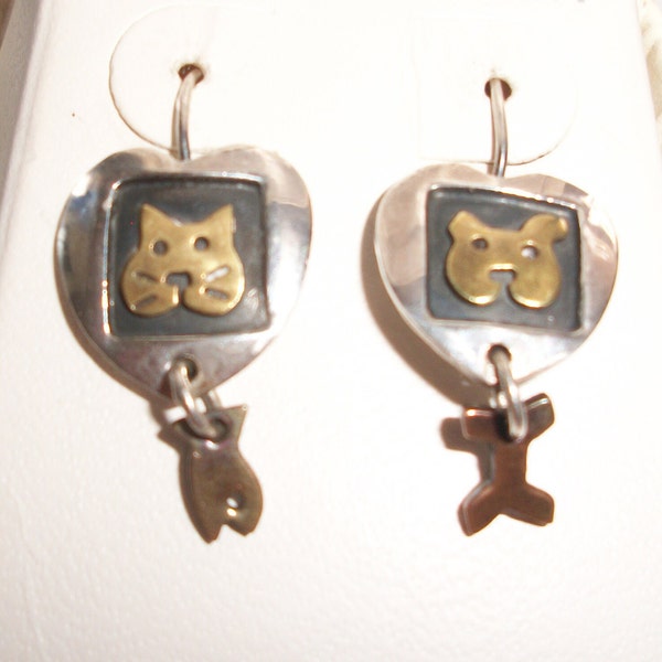 925 Far Fetched Cat & Dog Earrings