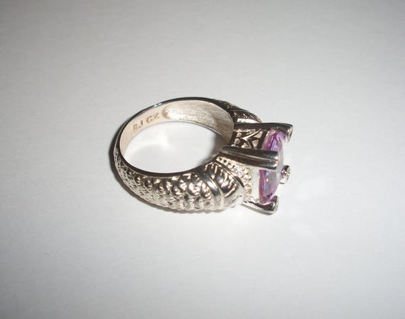 925 Silver Amethyst Harem Style Statement Ring - image 3
