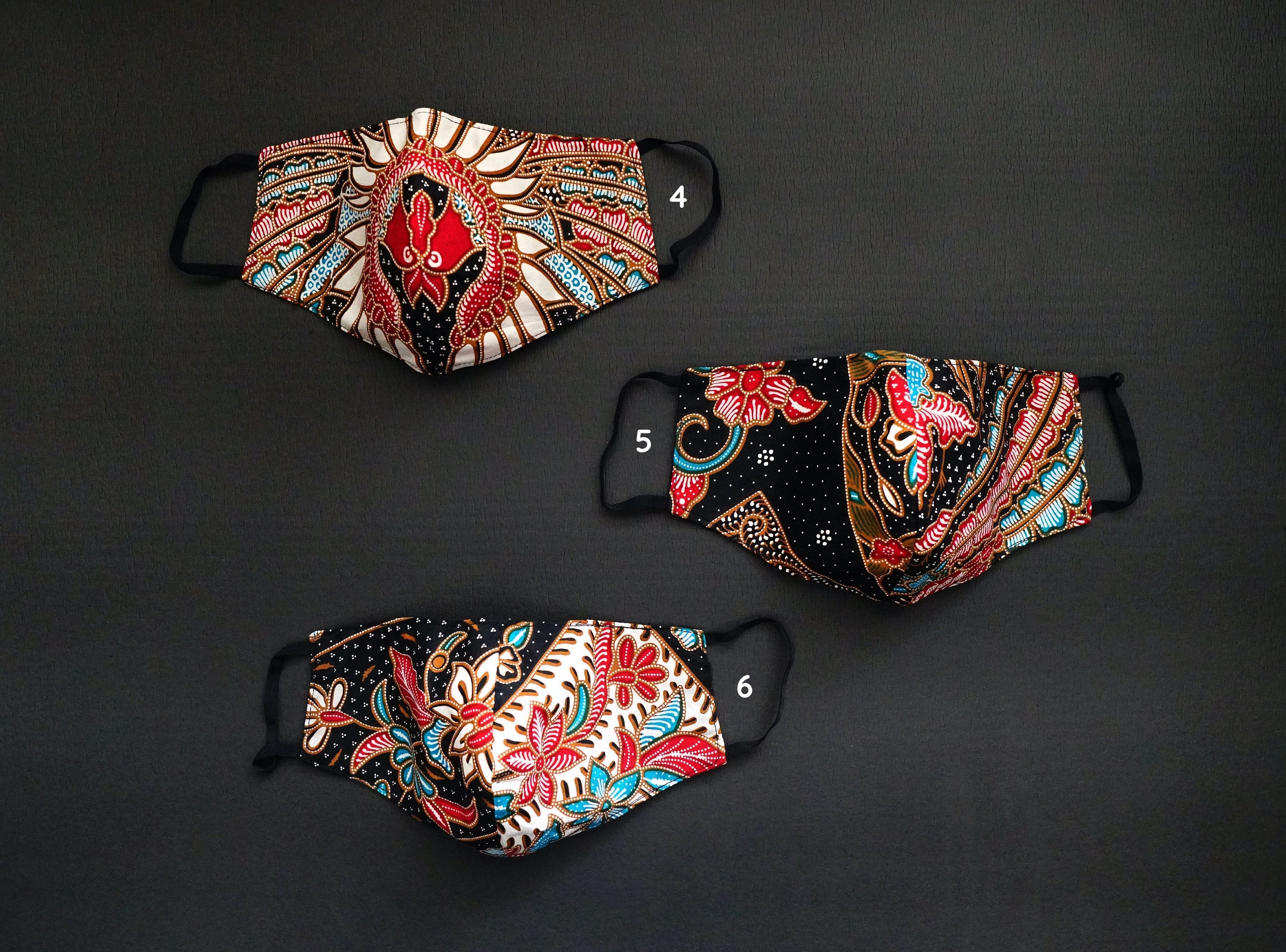 Handmade Vibrant Batik Pattern Face Mask Sourced from Java | Etsy